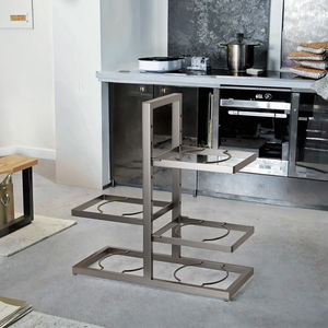 Étagère de rangement pour casseroles en métal noir réglable en hauteur DZ, pour cuisine et salle de bain, support pour 8+ casseroles, couvercles, étagère de rangement en fer, type sur pied - Product Image 2