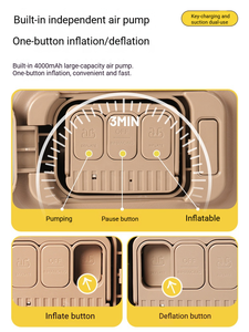 Matelas Gonflable Double Portable Moderne avec Pompe Intégrée, Housse en PVC Floqué Pliable pour Chambre, Salon, Camping en Plein Air et Parcs - Product Image 5