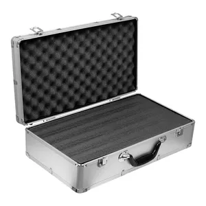 Custodia rigida in alluminio argento custodia in alluminio portatile con interno in schiuma Pluck personalizzato per parti di strumenti