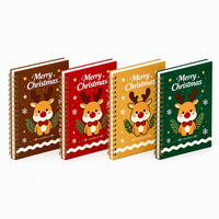 Joyeux Noël - Carnet spirale A5 motif renne, 80 feuilles lignées et quadrillées, papier 80 g/m², reliure Wire-O