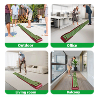 Tapis de putting de golf écologique en velours cristal ABS, gazon haute densité, retour automatique de balle, conception à double trou, aide à l'entraînement OEM ODM