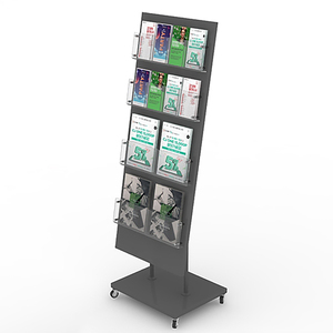 Expositor de Folletos A4 Personalizado de Múltiples Niveles, Estante Móvil de Metal y Acrílico con Ruedas para Exhibición en Librerías - Product Image 2