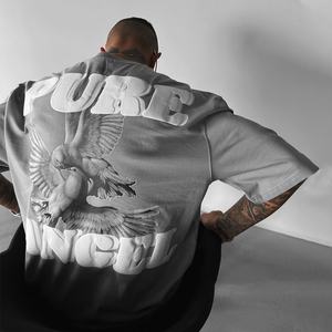 Camiseta Casual de Alta Calidad 100% Algodón, Talla Grande, Personalizada con Logotipo Gráfico en 3D, Manga Corta, Camiseta con Estampado Puff para Hombre - Product Image 1