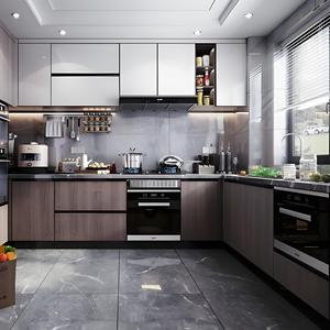 ตู้ครัวอลูมิเนียมสีทองสไตล์โมเดิร์นหรูหราปรับแต่งได้เองชุดเฟอร์นิเจอร์สำหรับทำอาหารดีไซน์ใหม่ - Product Image 1