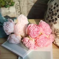 33cm 5 Têtes Pivoine Bouquet De Soie Fleur De Mariage Chine Fleurs Artificielles Petit Bouquet Pivoine Fleur Artificielle