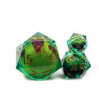 Pikachu vert coloré dés à led mobiles résine personnalisée tranchant 50mm surdimensionné D20 dés simples pour donjons et Dragons jeu de société