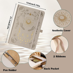 Carnet de notes en cuir PU personnalisé avec estampage et gaufrage, couverture rigide, 100 pages, reliure cousue, journal intime - Product Image 4