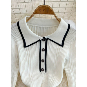 Nuovi Arrivi: <span class=keywords><strong>Abito</strong></span> Autunnale alla Moda con Colletto a Camicia, <span class=keywords><strong>Svasato</strong></span>, a Maniche Lunghe, <span class=keywords><strong>in</strong></span> <span class=keywords><strong>Maglia</strong></span> per Donna - Product Image 4