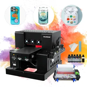 Printer flatbed UV kaca PVC casing telepon kulit kaca kayu keramik logam mesin plastik otomatis untuk pencetak logo warna