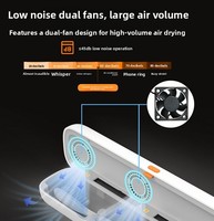 Étui stérilisateur UV portable pour brosse à dents avec séchage à l'air chaud et à la chaleur, ventilateur double silencieux, capteur intelligent pour les voyages