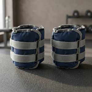 FitLover Adjustable Set 2 Ankle Wrist <b>Weights</b> Custom Size (2kg + 2kg) Iron <b>Fabric</b> Material Blue Gray Rectangle Shape for - Product Image 2