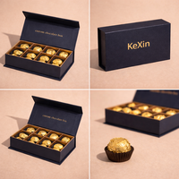 Boîte à chocolat en carton rigide avec couvercle magnétique personnalisé Kexin avec séparateurs en papier Emballage cadeau en papier pour chocolat