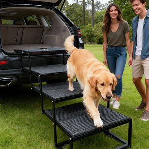 Verstelbare metalen draagbare opvouwbare hondenoploop/ladder, nieuw, voor auto's, SUV's en vrachtwagens - Product Image 2