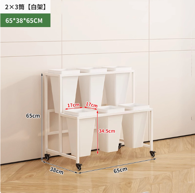 white shelves [including 6 barrels]