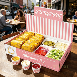 Cajas <span class=keywords><strong>de</strong></span> Papel para Picnic con Logotipo Personalizado, Contenedores Desechables Resistentes para Fiestas <span class=keywords><strong>de</strong></span> Cumpleaños Infantiles - Product Image 1