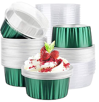 Moule à cupcakes en aluminium de 5 oz avec couvercles pour boulangerie française, pâtisserie, emballage individuel de gâteaux gastronomiques, boîte argentée