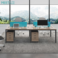 Table de bureau convertible pliable et durable pour 2 à 8 personnes pour le travail du personnel en espace ouvert