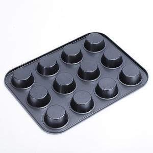 Molde para Hornear <span class=keywords><strong>Muffins</strong></span> <span class=keywords><strong>de</strong></span> Acero al Carbono Antiadherente Ecológico, Moldes para Cupcakes con Fondo Redondo <span class=keywords><strong>de</strong></span> 4/6/9/12 Cavidades, <span class=keywords><strong>Bandeja</strong></span> para Hornear <span class=keywords><strong>Muffins</strong></span> para Horno - Product Image 6