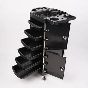 Wholesale Hairdressing Tool Salon Trolley Hair Coloring Storage Cart With Wheel Hair Dryer Holder With Drawers