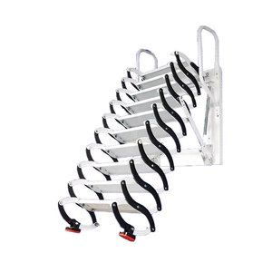 Escalera Retráctil Manual Moderna de Aluminio Industrial Blanca para Interiores y Exteriores, para Edificios de Oficinas, Supermercados/Almacenes - Product Image 3