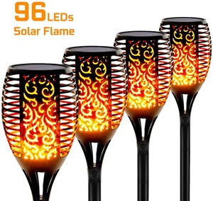 Paquete de 1, 2 y 4 luces Led solares para jardín, impermeable, Ip65, camino de paisaje, 12, 33 y 96 luces Led <span class=keywords><strong>con</strong></span> llama de baile parpadeante - Product Image 1