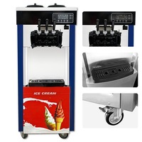 Sorbetière 45-50L/H 3 saveurs Machine de fabrication de crème glacée molle commerciale automatique Maquina De Helado pour les prix professionnels