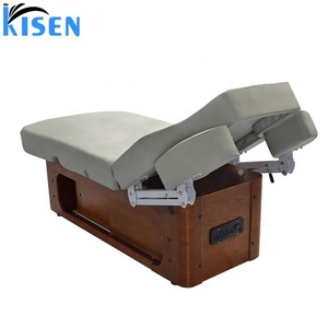 KISEN Grey Traditional Stationary Thermal Thickness Foam Massage Beauty Facial Lash Bed <b>Table</b> with Remote Control - Product Image 3