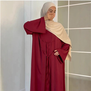 Modisches Elegantes Satin-<span class=keywords><strong>Cardigan</strong></span>-Set mit Schnürung und Innenkleid Zweiteiliges Damen-Set Luxuriöses Partykleid - Product Image 4