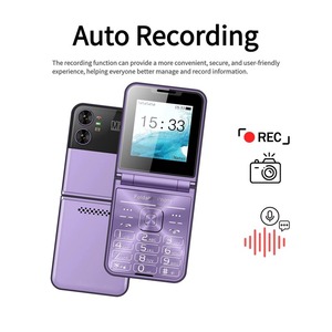 F5 New Lady Cover pliable 2G téléphone portable 4 carte SIM grand écran mince lumière liste noire torche bas prix téléphone de poche à rabat - Product Image 4