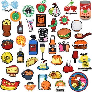 2024 zapatos de moda encanto suave PVC zapatos decoración personalizado al por mayor comida estilo goma ZAPATOS BARATOS accesorios encanto - Product Image 1