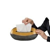 Boîte à mouchoirs ovale en acier inoxydable poli moderne et support, artisanat métallique de luxe pour la maison, le bureau et l'hôtel