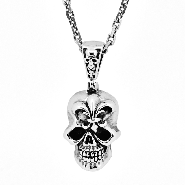 Silver Viking Pirates Ghost Skull Head Pendant Evil Pendant