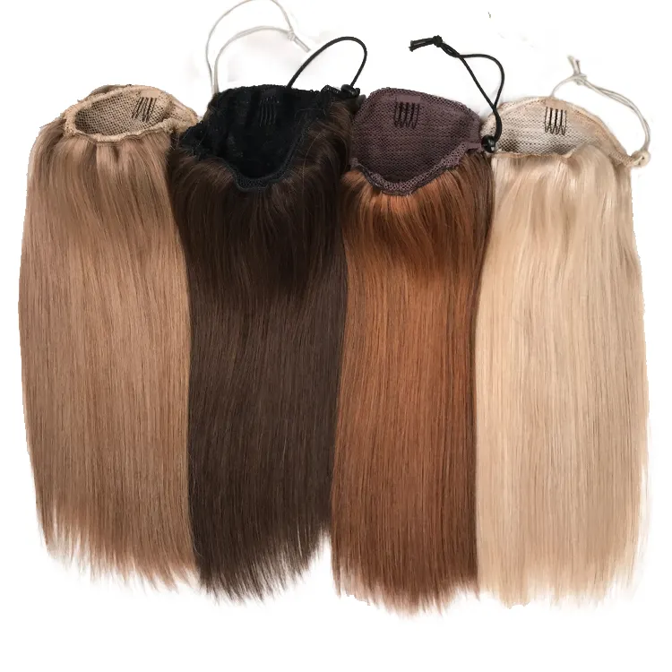 באיכות גבוהה 100% שיער טבעי הרחבות שרוך קוקו מותאם אישית צבע קוקו שיער
