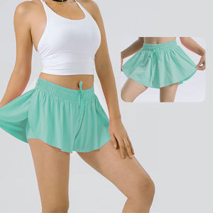 Shorts Fluidos 2 en 1 para Correr y Yoga para Mujer, Pantalones Cortos de Gimnasio, Deportivos, para Niña, Ciclista y con Diseño de Mariposa, Falda de Tenis, Shorts Fluidos de Verano para Jóvenes y Niñas - Product Image 1