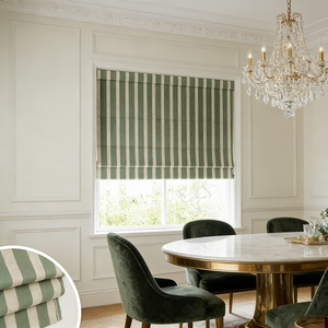 Tende Romane a Strisce Motorizzate Elettriche in Tessuto di Lino di Lusso, Filtranti la Luce e Proteggi-Sole - Product Image 2