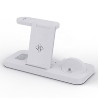Support de chargeur sans fil pliable 3 en 1 avec charge rapide et puissance maximale de 15 W pour téléphone portable, montre intelligente, écouteurs