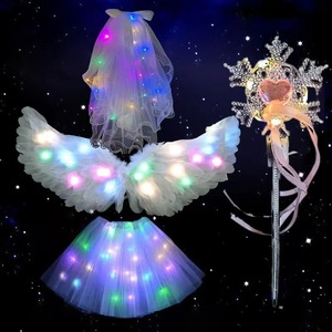 Ailes d'ange lumineuses pour enfants, accessoires de déguisement pour filles, elfes et fées, performance photo-cosplay, décoration dorsale pour adultes, lumineuses - Product Image 2