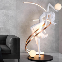 Lampadaire LED Sculptural Moderne avec Base en Fibre de Verre E27 Design Humain pour Hôtel et Coin Salon