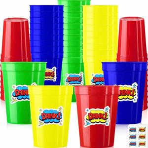 Gobelet d'eau en plastique PP incassable multicolore personnalisé pour stades, voyages et événements festifs - Product Image 1