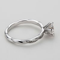 À la mode 1 carat 1.0ct 6.5mm Moissanite bague de fiançailles bijoux fins pour les femmes 925 en argent Sterling à la mode 925 bagues en argent