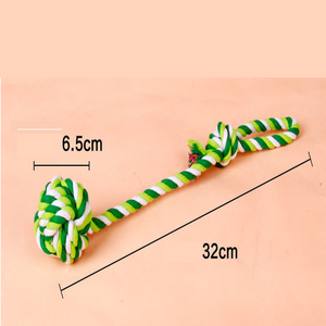 Fabricante al por mayor logotipo personalizado resistencia a mordeduras verde bola duradera mascota perro cuerda juguetes conjunto - Product Image 5