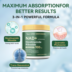LIFEWORTH OEM Liposomal nikotinamide Riboside 900mg NAD + suplemen Quercetin Resveratrol manajemen energi untuk pria wanita dewasa - Product Image 5
