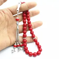 Tasbih Perlen Luxus Stil muslimischen Gebet 33 PCS Red Stone Link Armband
