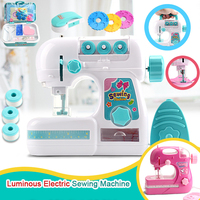 Mini machine à coudre électrique pour enfants, jouet en plastique, ensemble de jeu de couture pour maison de poupée