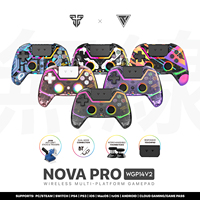 Kontroler Game Multi-Platform FANTECH untuk PS4 dengan Joystick Gamepad Pencahayaan LED Getaran Motor Ganda Kontroler Nirkabel