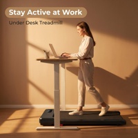 Treadmill Elektrik Bawah Meja Slim Fit Mesin Lari Fungsi Getaran Mini Walking Pad dengan Remote Control