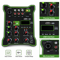 Console de mixage audio mini 3 canaux professionnelle AOFO MX-302 avec enregistreur intégré, console DJ compacte pour karaoké, enregistrement, sonorisation en direct
