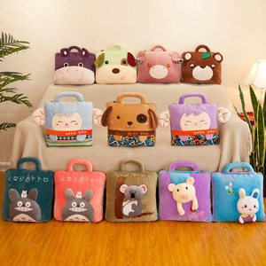 Cartoon <strong>Quilt</strong> Flannel Blanket <strong>Quilt</strong> Dual-purpose Two-in-one Folding Car <strong>Throw</strong> Pillow Multi-function Pillow Cushion <strong>Quilt</strong> - Product Image 1