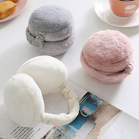 Automne hiver pliant Hamburger cache-oreilles mignon coréen Portable cache-oreilles nouveau résistant au froid Anti-gel en peluche oreilles pour les étudiants
