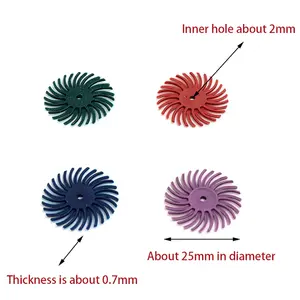 보석 목재 금속 연마를위한 세부 그라인딩 휠 회전 도구 용 3mm 생크가있는 1 인치 방사형 강모 디스크 키트